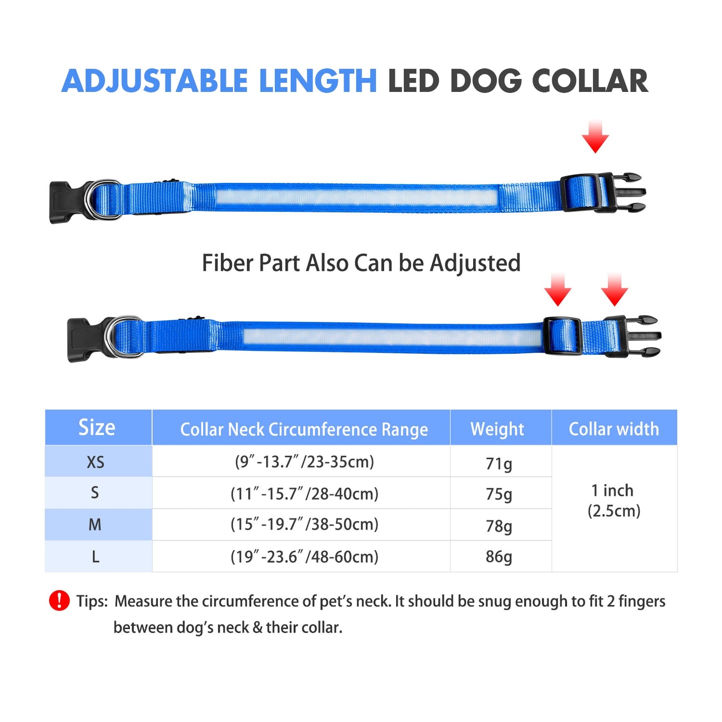 MASBRILL Luminous Pet Supplies Dog Collar Waterpoof - justforyoushopping23