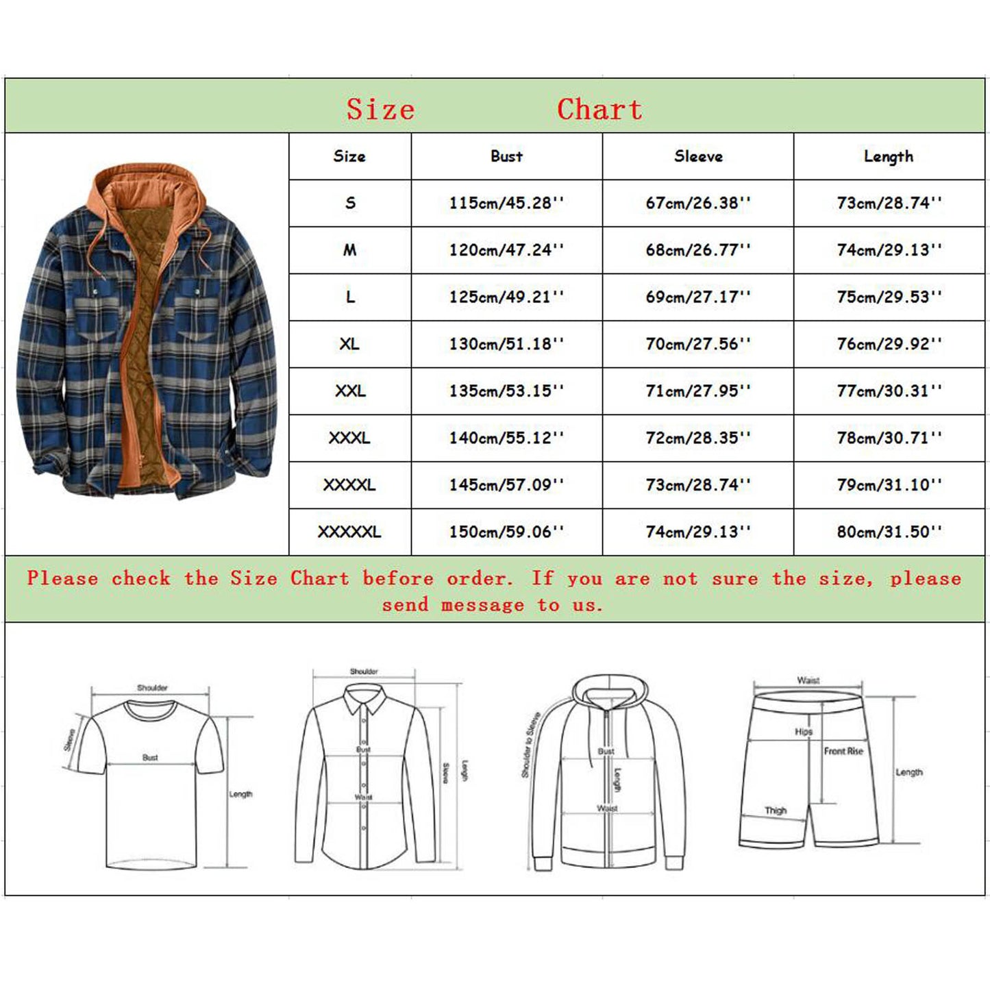 Men's Jackets Autumn Winter Warm Casual Plaid Shirt Coat Pocket Hooded Coats Loose Outwear Fashion Male Clothing Streetwear