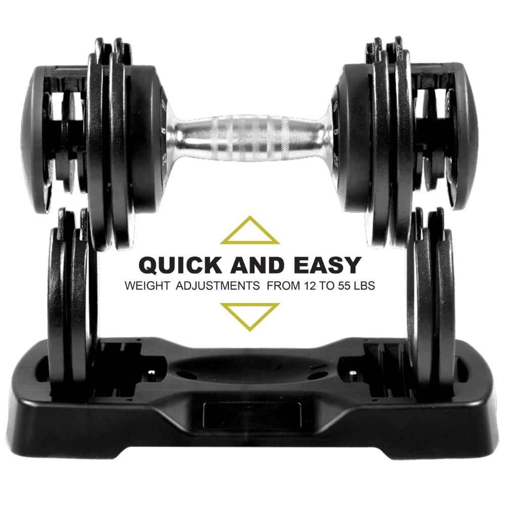 MEIZHI,11-55lb Adjustable Dumbbell, Single, Available In 25lb & 55lb Adjustable Dumbbells - justforyoushopping23