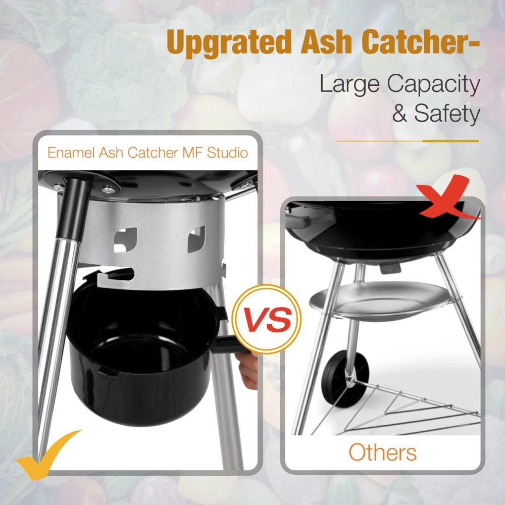 18 Inch Portable Kettle Charcoal BBQ Grill - justforyoushopping23