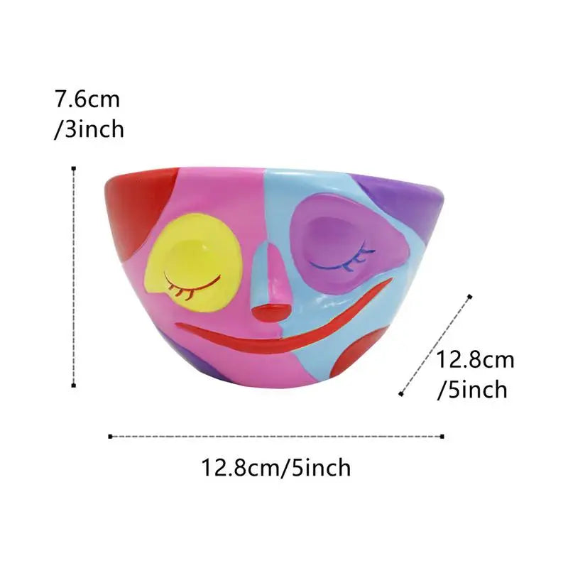 Colorful Face Flower Pots Indoor Outdoor Resin Succulent Planter Tabletop Decorative Clowns Plant Pots Home Garden Decoration