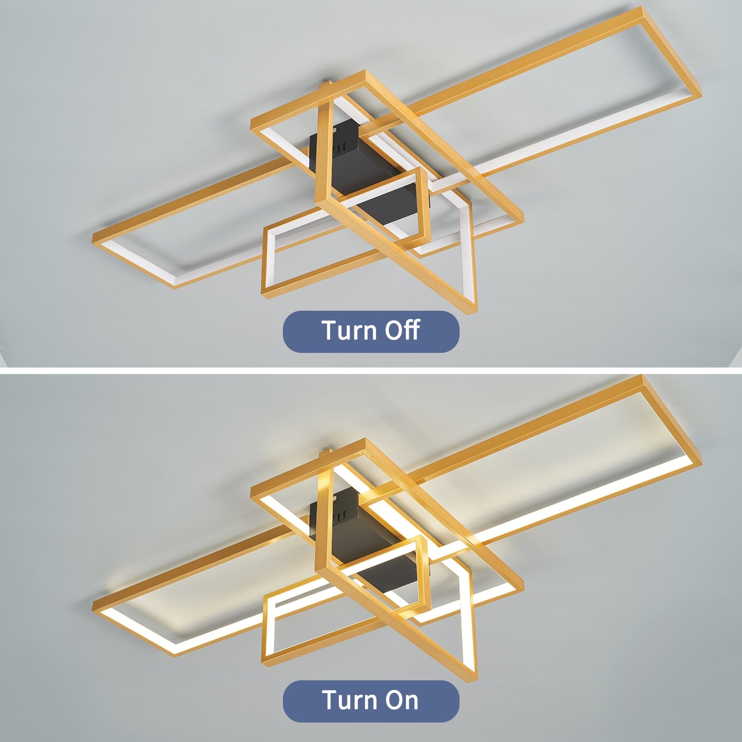 NEO Gleam Modern Led Ceiling Lights Smart Home Alexa Ceiling Lamp fixtures Gold/Black Finish - justforyoushopping23