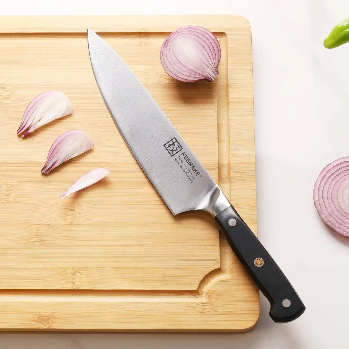 KEEMAKE 1-15PCS/Set Chef's Knives German Stainless Steel Kitchen Knife Razor Sharp