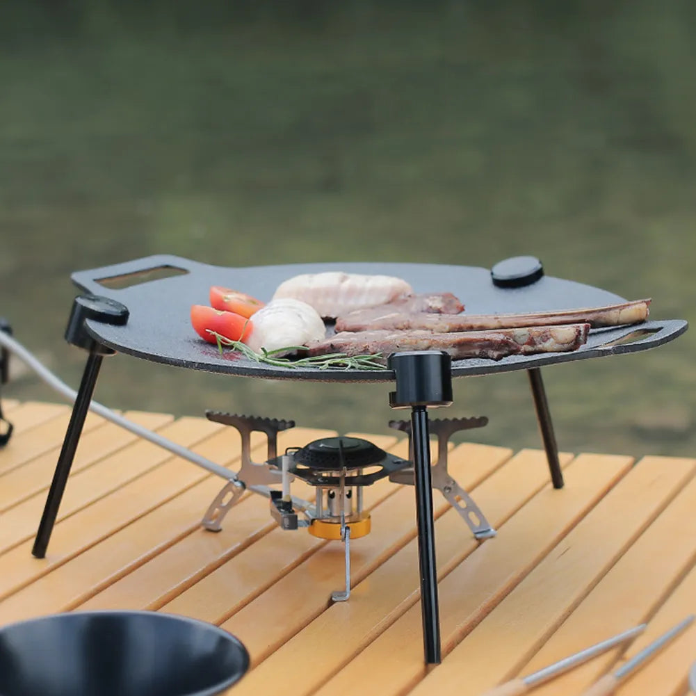 36CM Non-stick BBQ Grill Pan Barbecue Meat Pot Outdoor Travel Camping Bakeware