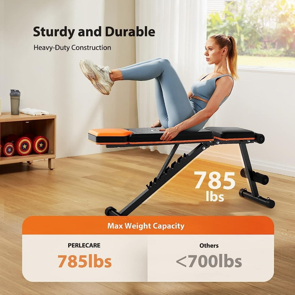 PERLECARE Adjustable Weight Bench for Incline and Decline Workouts - justforyoushopping23