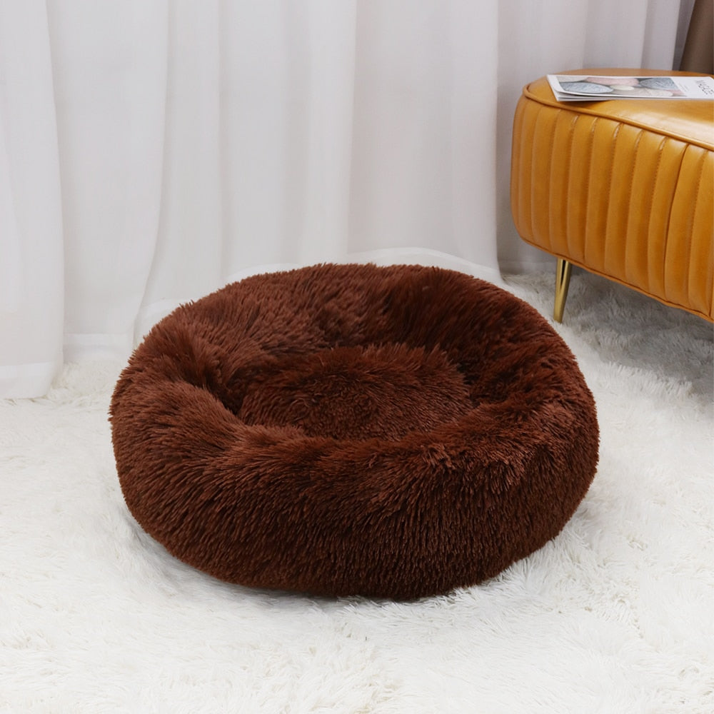 Super Soft Pet Bed Kennel Round Warm Sleep Bag Long Plush - justforyoushopping23