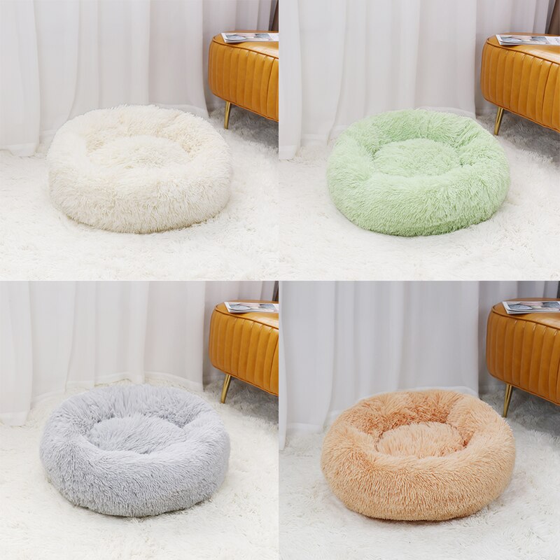 Super Soft Pet Bed Kennel Round Warm Sleep Bag Long Plush - justforyoushopping23