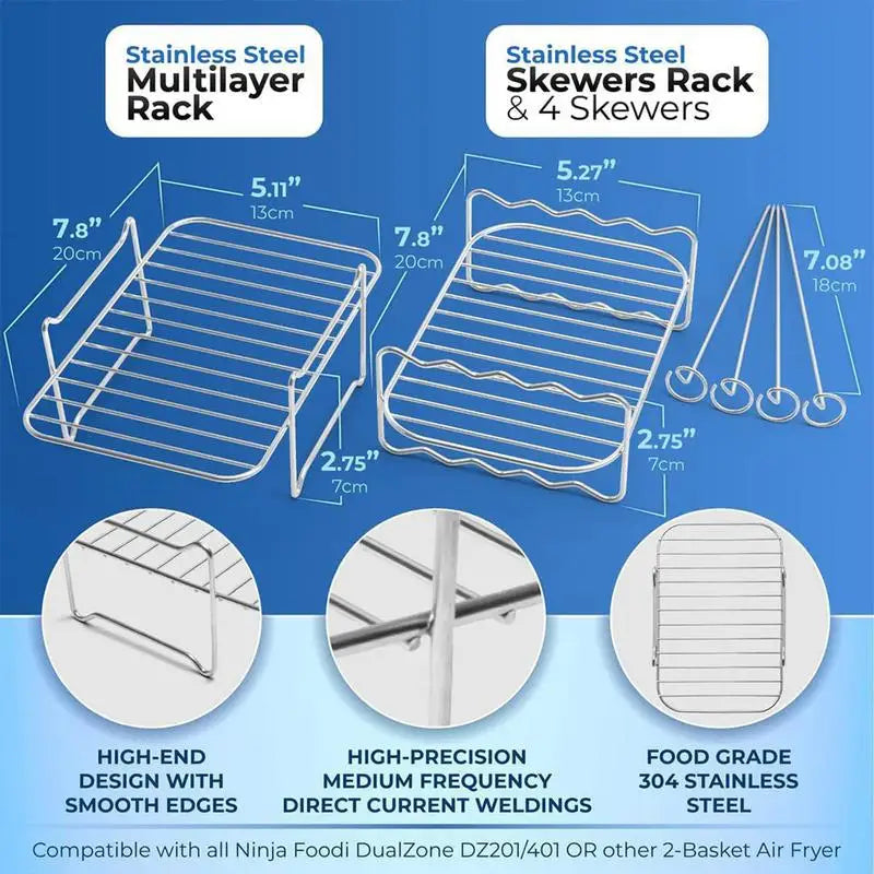 Barbecue Grill Grates Cooking Stainless Steel Double Layer Expander Rack For Hiking Outdoor Travel