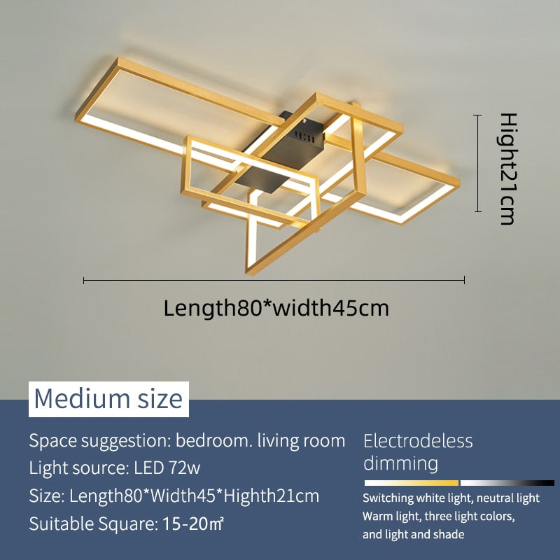 NEO Gleam Modern Led Ceiling Lights Smart Home Alexa Ceiling Lamp fixtures Gold/Black Finish - justforyoushopping23