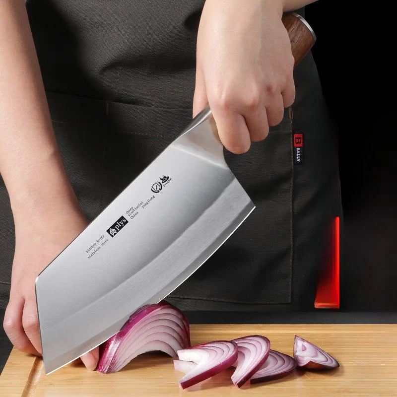 Meat Cleaver Knife 9CR18 Stainless Steel Ultra Sharp Meat Slicing Knife Household Kitchen Chopping and Mincing Kitchen Knife