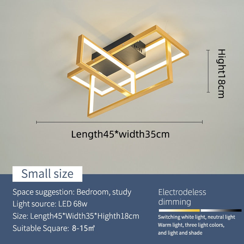 NEO Gleam Modern Led Ceiling Lights Smart Home Alexa Ceiling Lamp fixtures Gold/Black Finish - justforyoushopping23