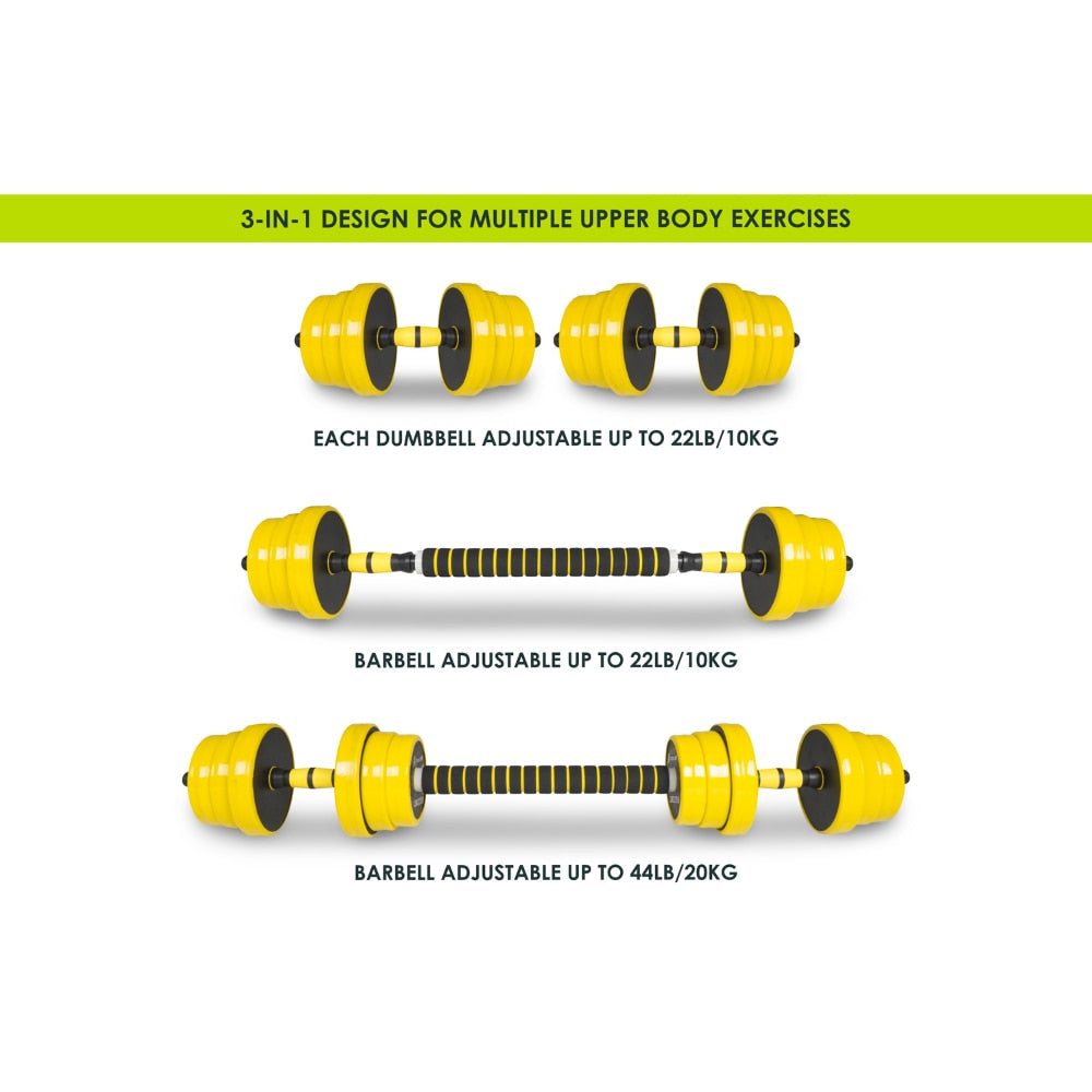 Adjustable Dumbbells and Barbell Set, 22,33,44,55LB - justforyoushopping23