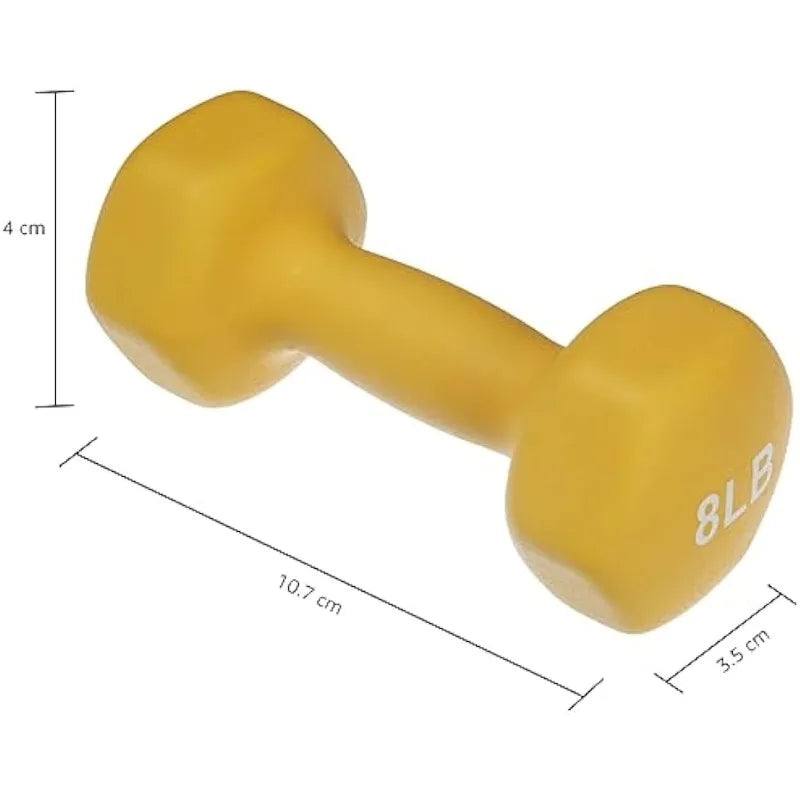 Neoprene Workout Dumbbell 32-Pounds total - 3 Pairs (3-Lb, 5-Lb, 8-Lb) & Weight Rack