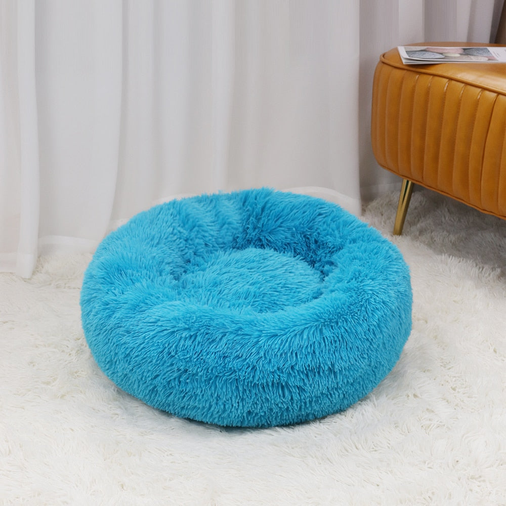 Super Soft Pet Bed Kennel Round Warm Sleep Bag Long Plush - justforyoushopping23
