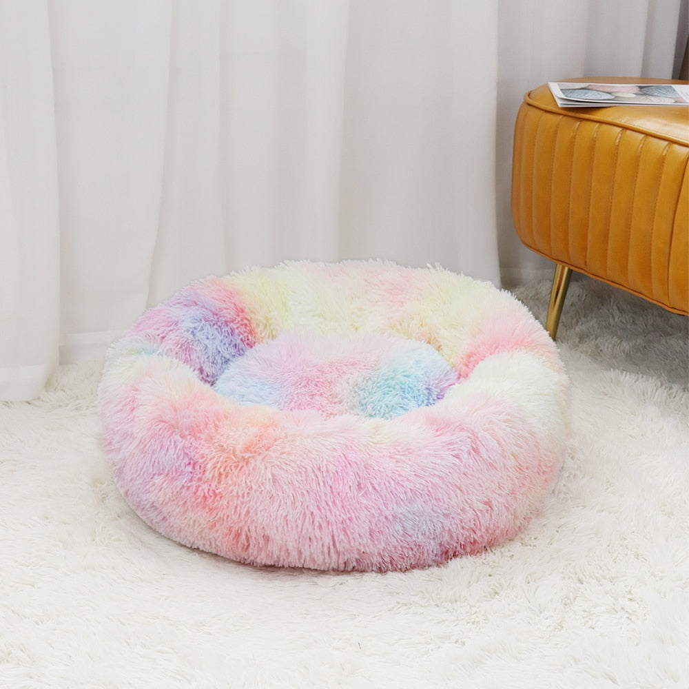 Super Soft Pet Bed Kennel Round Warm Sleep Bag Long Plush - justforyoushopping23