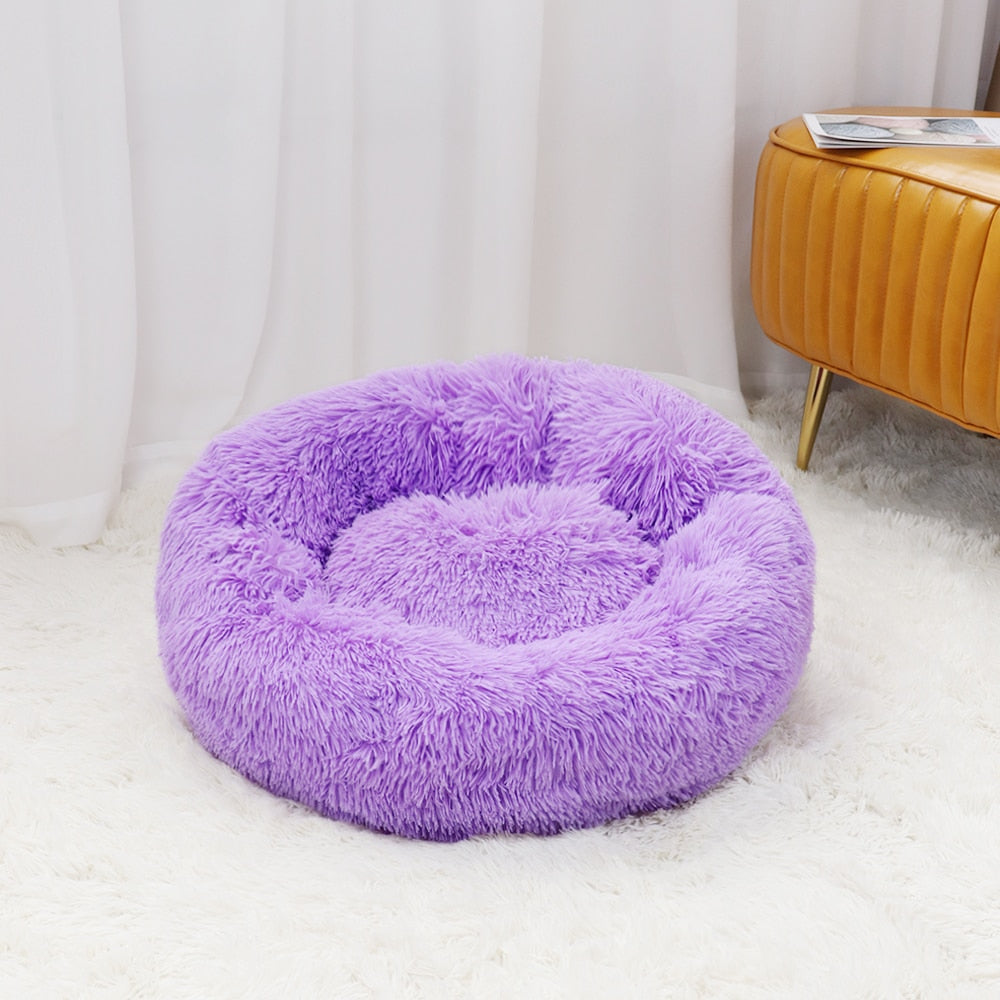 Super Soft Pet Bed Kennel Round Warm Sleep Bag Long Plush - justforyoushopping23