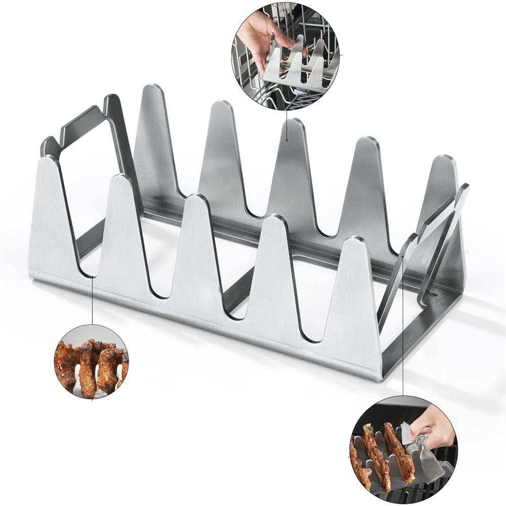 BBQ Grill Rack Stainless Steel Grill Stand - justforyoushopping23