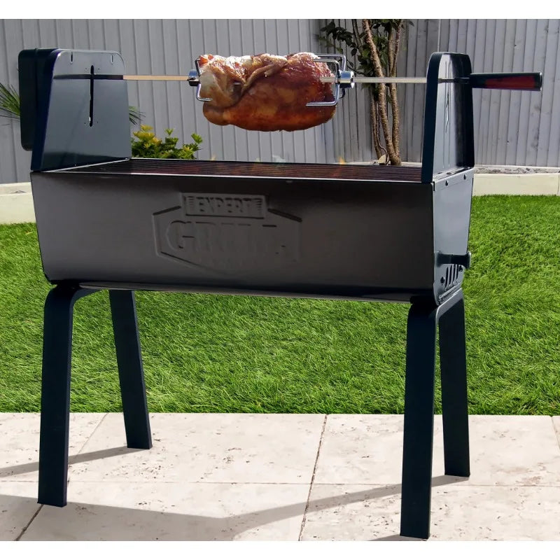 Expert Grill Charcoal Portable Rotisserie BBQ Grill