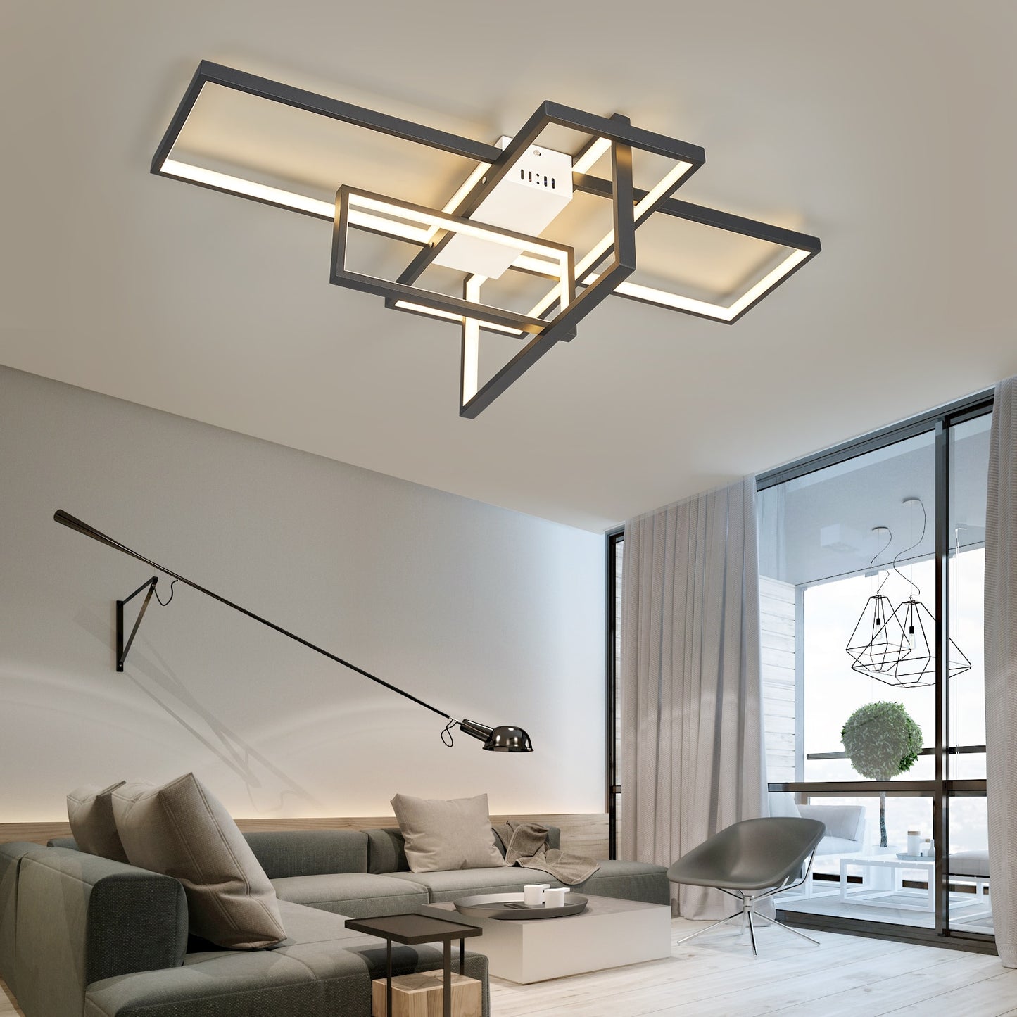NEO Gleam Modern Led Ceiling Lights Smart Home Alexa Ceiling Lamp fixtures Gold/Black Finish - justforyoushopping23
