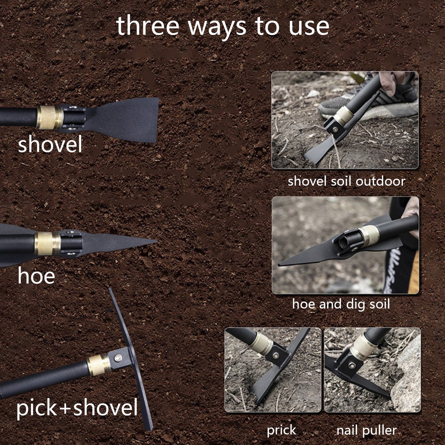 Garden Folding Portable Stainless Steel Shovel - justforyoushopping23