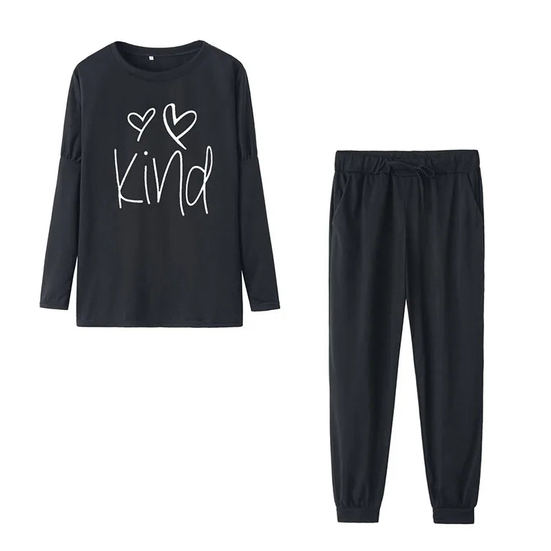 Women Tracksuit 2024 Spring Casual Solid Color Long Sleeve Loose Hoodies Female Fashion Sportswear Two Piece Set