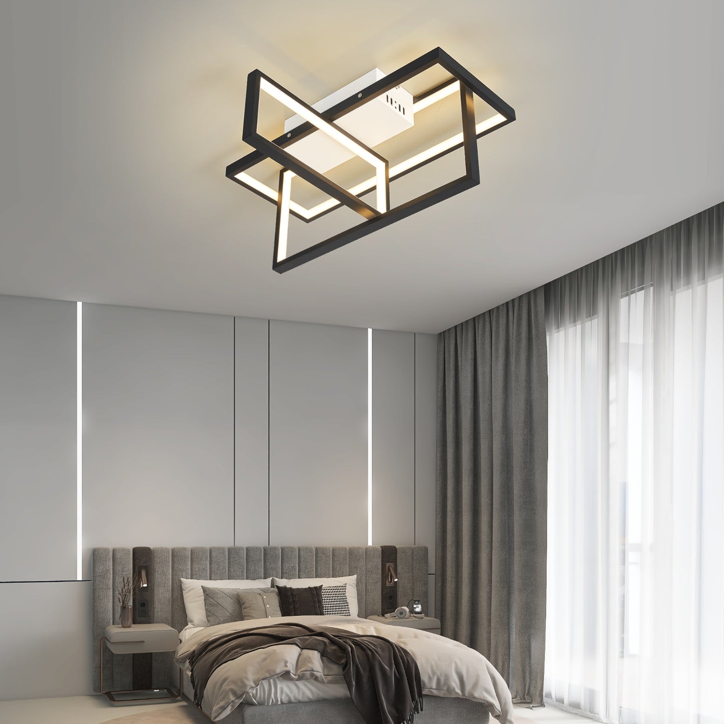 NEO Gleam Modern Led Ceiling Lights Smart Home Alexa Ceiling Lamp fixtures Gold/Black Finish - justforyoushopping23