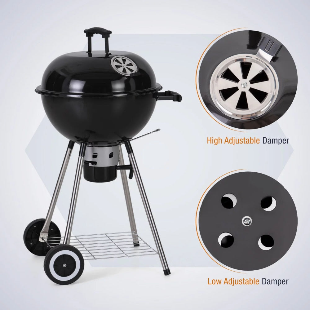 18 Inch Portable Kettle Charcoal BBQ Grill - justforyoushopping23