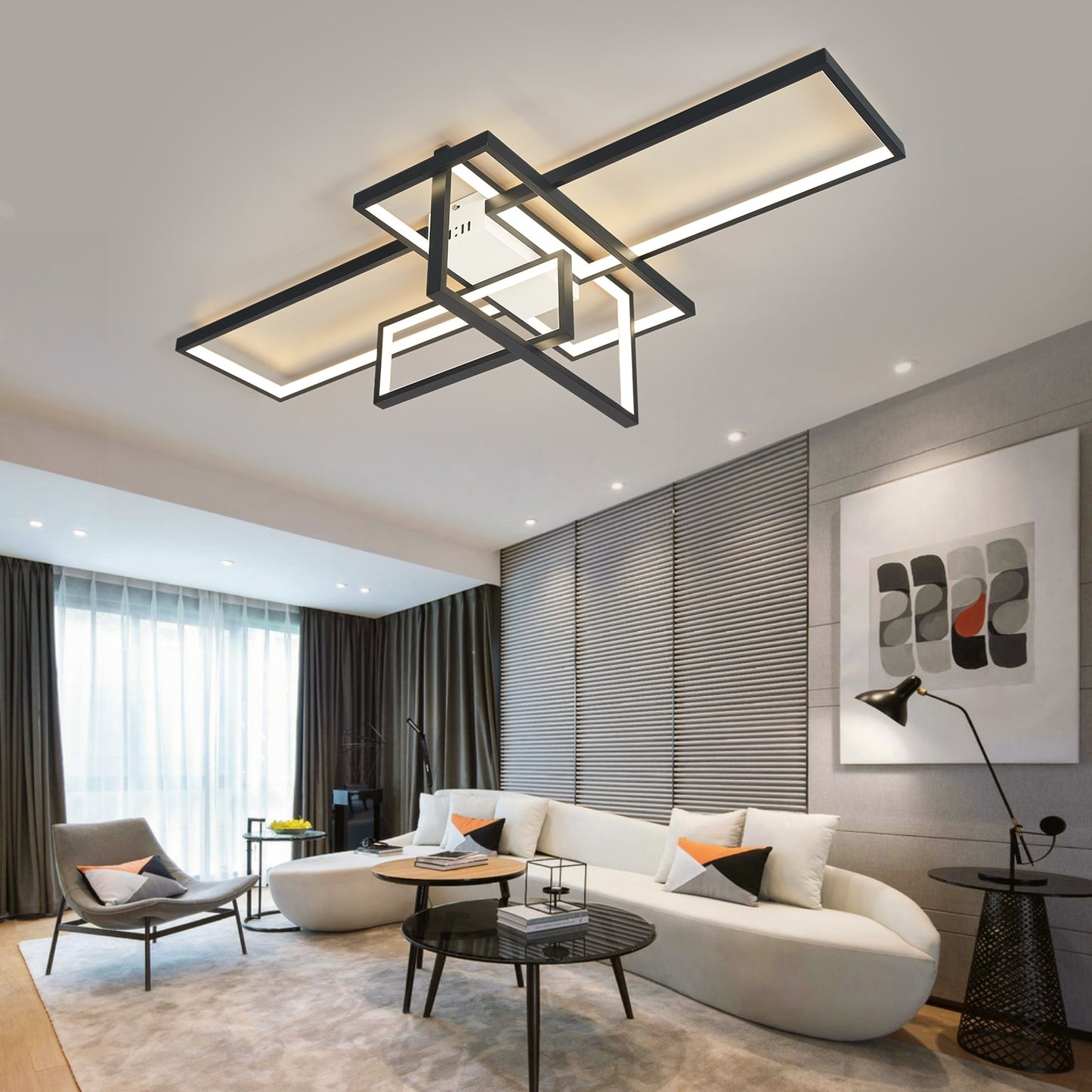 NEO Gleam Modern Led Ceiling Lights Smart Home Alexa Ceiling Lamp fixtures Gold/Black Finish - justforyoushopping23
