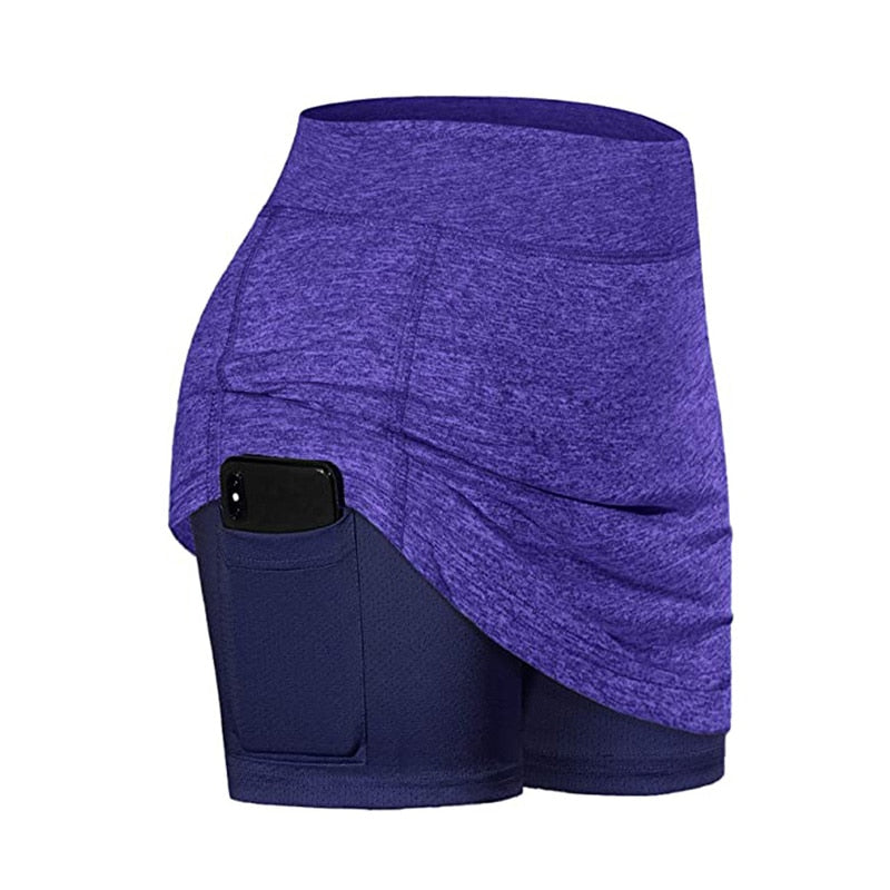 2 In 1 Tennis Pickelball Skirt Sport Fitness Skorts - justforyoushopping23