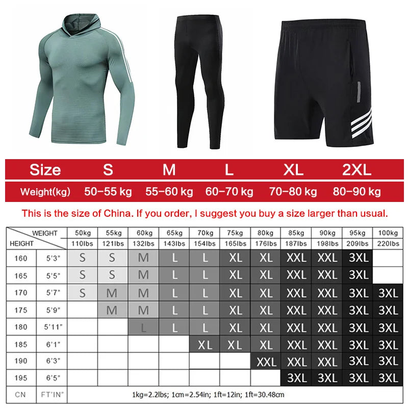 Compression Sport Suits Men Running Suit Quick Drying Fitness Clothes Sets