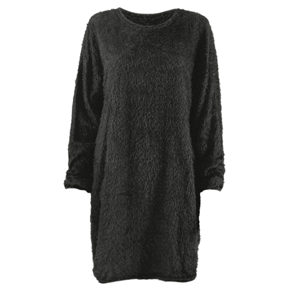 Women Sweater Dresses Autumn Winter Warm Turtleneck Pullovers Tops New Casual Long Sleeve Jumper Ladies Sweater Dress