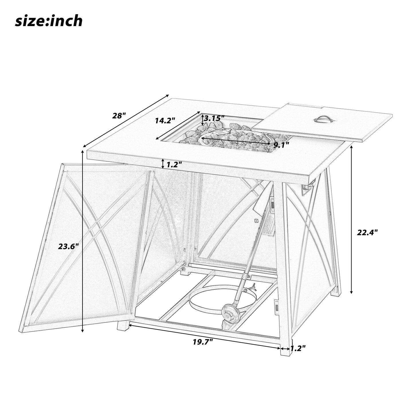 Outdoor Propane Gas Fire Pit Table - justforyoushopping23