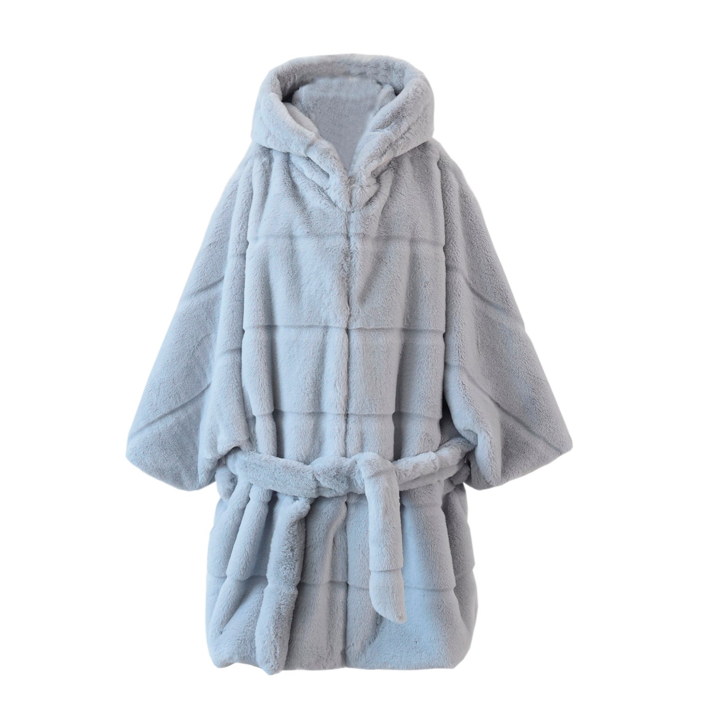 Elegant Faux Fur Coat Women Hooded Jacket Winter Fashion Warm Outwear Casual Solid Long Sleeve