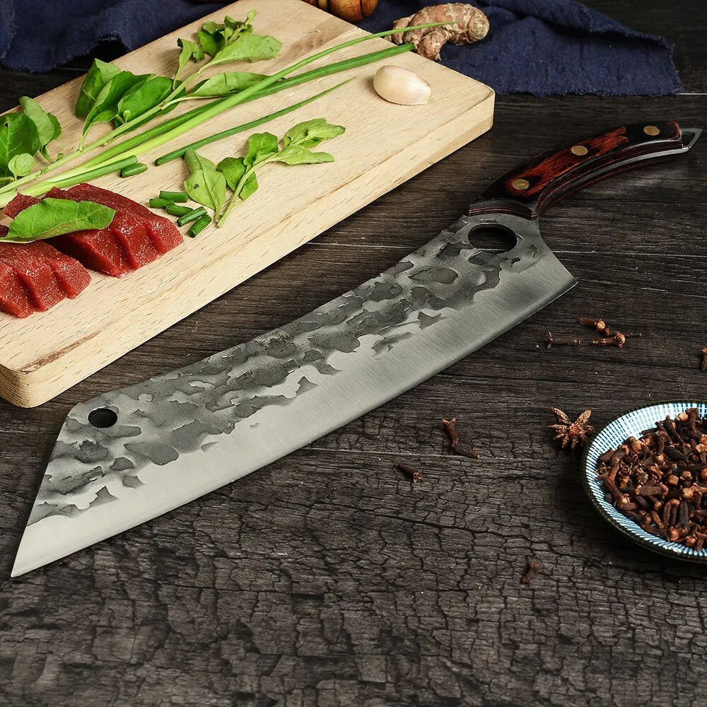 Kitchen Knife High Carbon Steel 12 Inch Long Chef Knife Forged