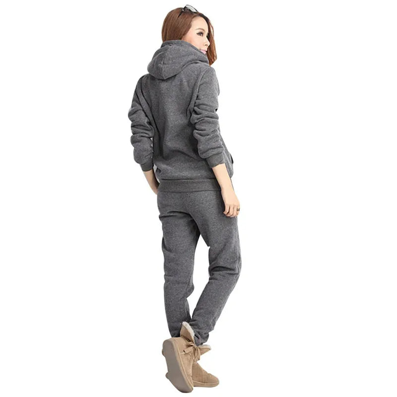 Women Tracksuits Autumn Winter 3 Piece Set Hoodies + Vest + Pants Sport Suit