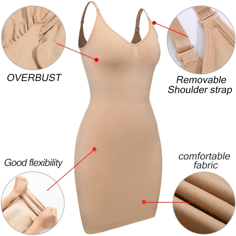 Bodysuit Shapewear Under Dresses for Women Seamless Slimming Waist Trainer Corsets Tummy Control Butt Lifter Full Body Shaper