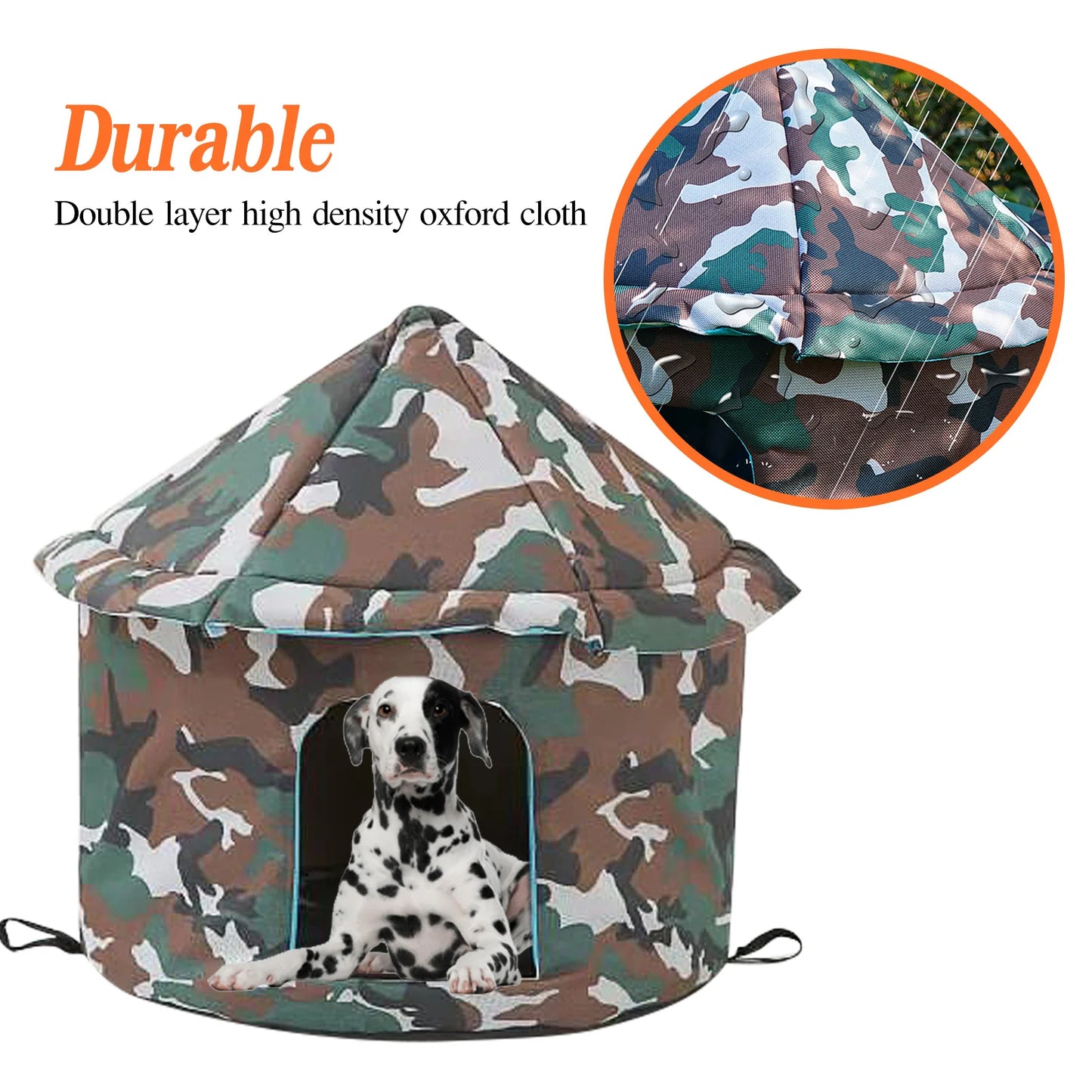 Outdoor Dog House Foldable Soft Winter Camouflage Waterproof Rainproof