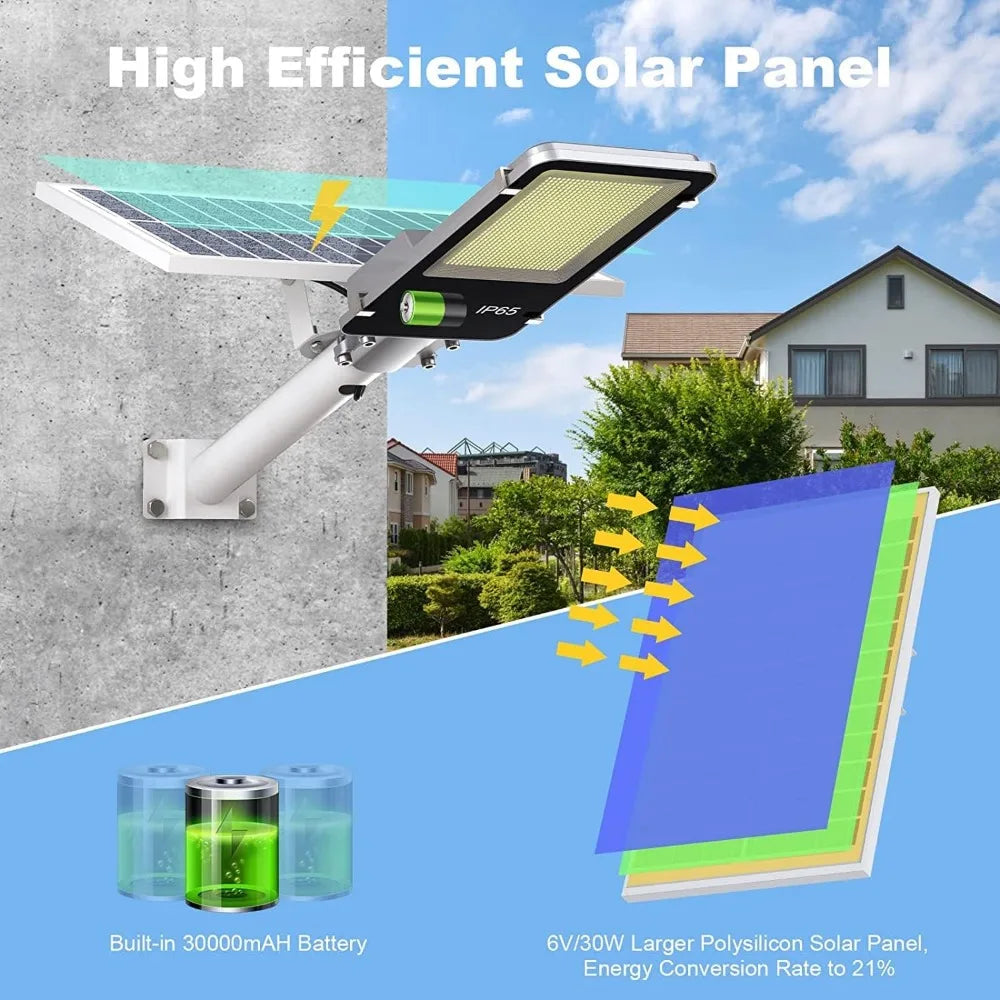 4000W Solar Street Lights Outdoor,  Waterproof with Remote Control, Solar Powered