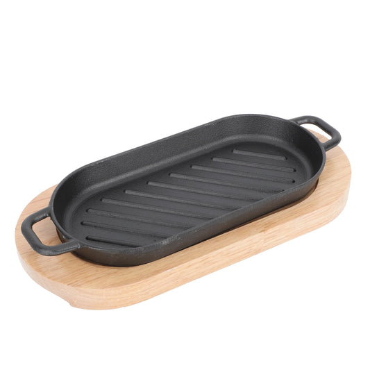 Steak Plate Baking Pans Fish Grill for Roasting Non-stick Wood Barbecue Tray