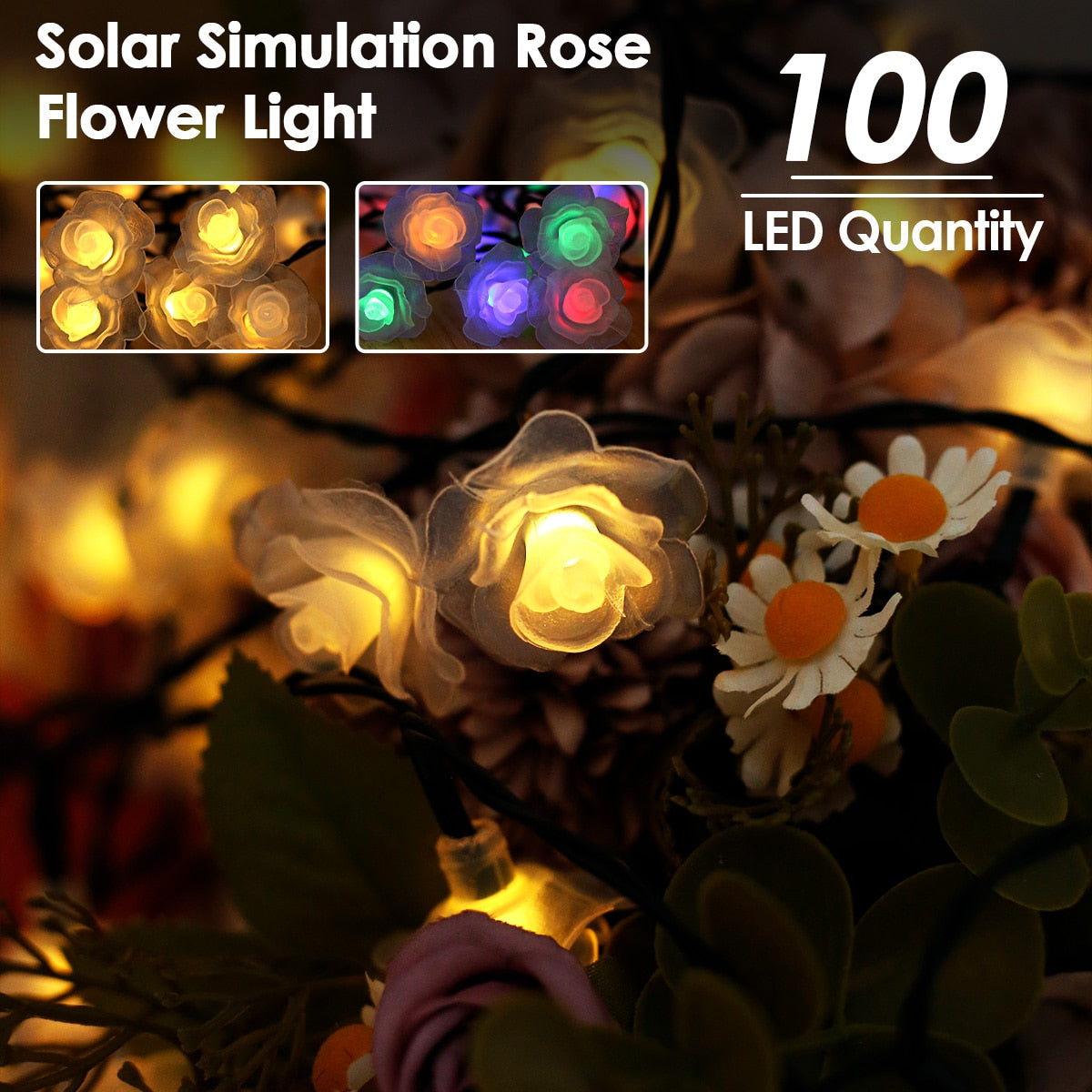 100LED Solar Rose Lights Outdoor - justforyoushopping23