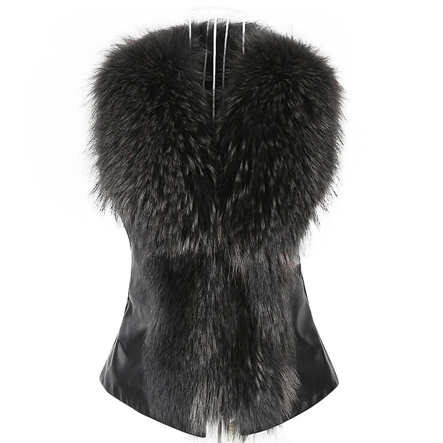 Women's Fur Coat Vest Autumn Winter Warm Jacket Coat Gilet Ladies Sleeveless Waistcoat Outwear