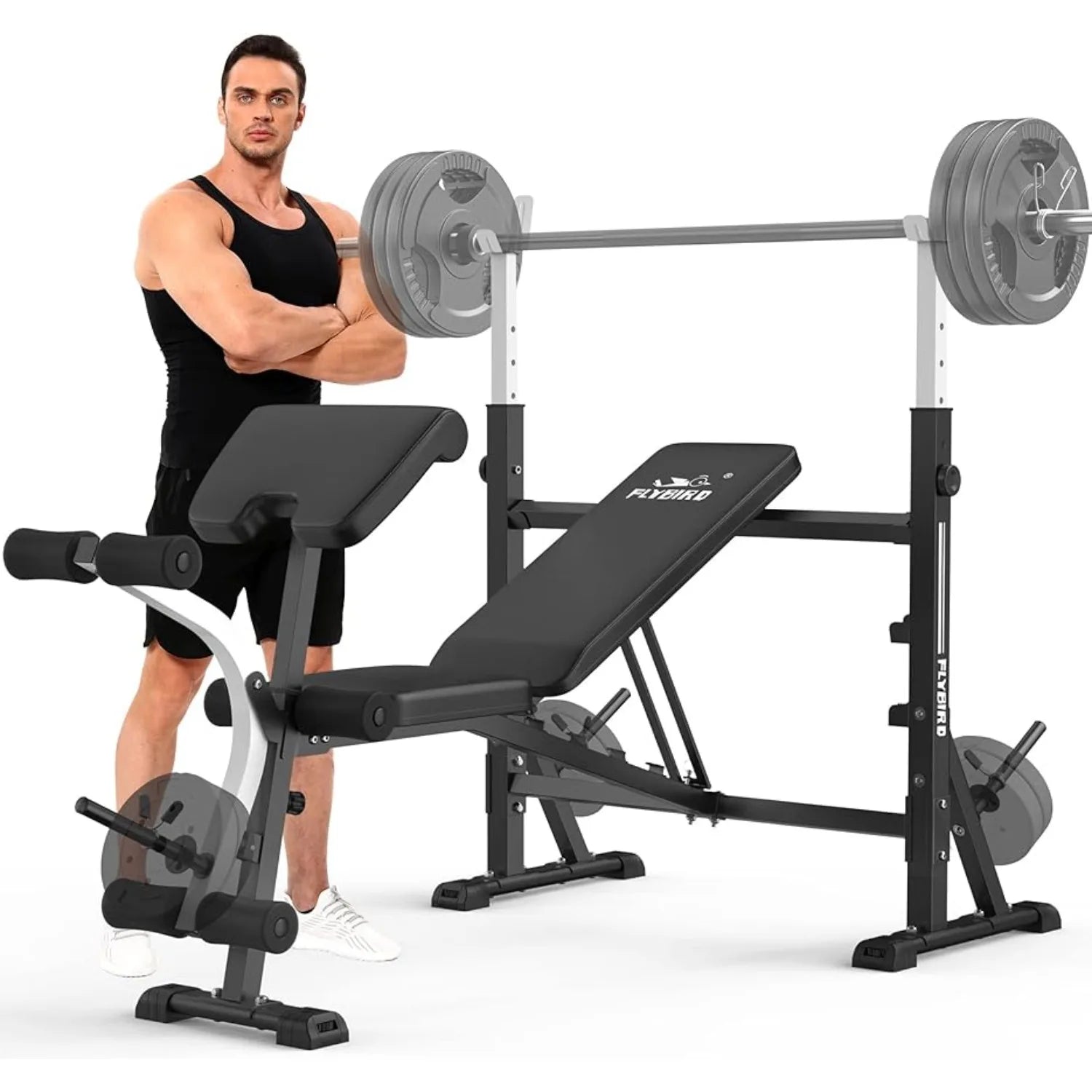 Bench Press Padding Bench Press Set with Preacher Curl Pad and Leg Developer for Home Gym ...