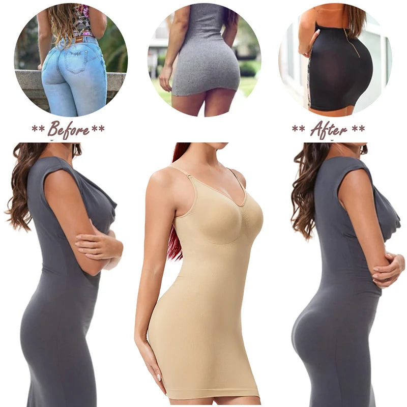 Bodysuit Shapewear Under Dresses for Women Seamless Slimming Waist Trainer Corsets Tummy Control Butt Lifter Full Body Shaper