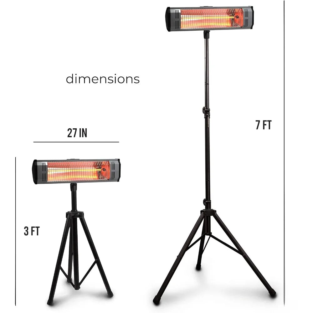 Black Outdoor Heater Free Shipping Outdoor Terrace Heating 7 Ft Cord Infrared Tripod