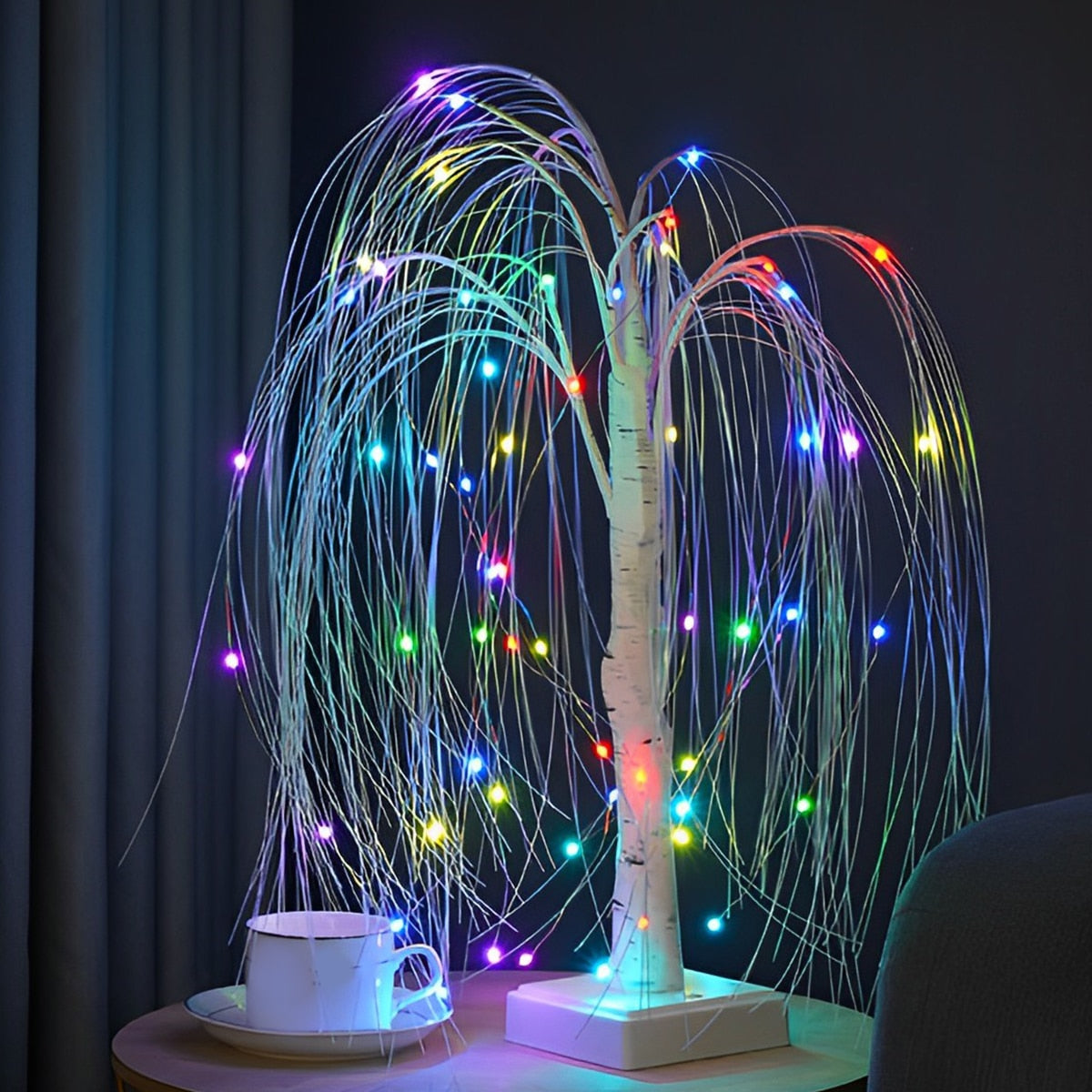 Full Sky Star Golden Leaf Willow Cherry Tree LED Night Light - justforyoushopping23