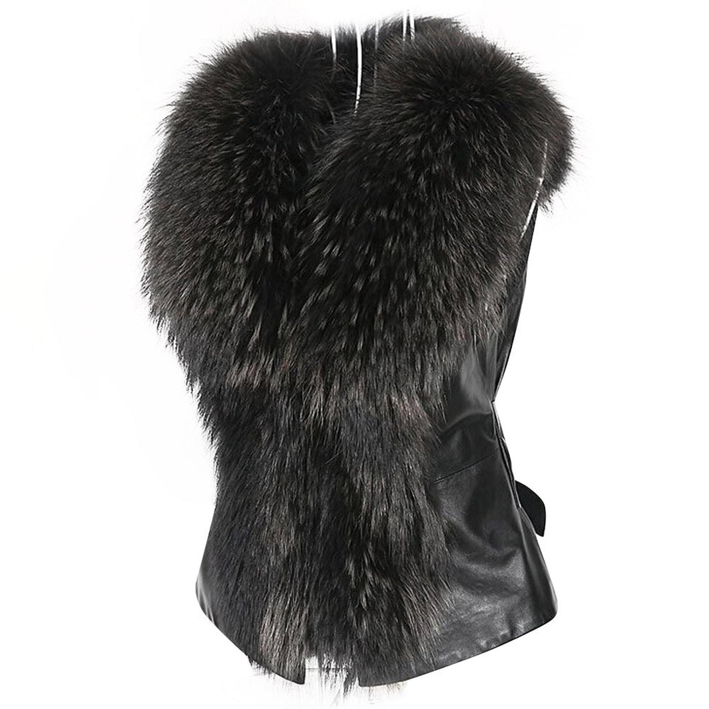 Women's Fur Coat Vest Autumn Winter Warm Jacket Coat Gilet Ladies Sleeveless Waistcoat Outwear