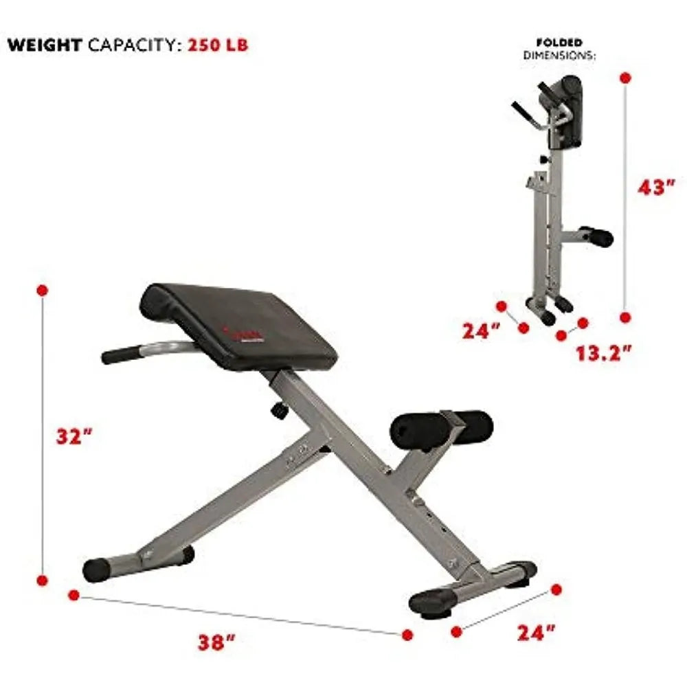 45-Degree Hyperextension Chair with Adjustable Height and Back