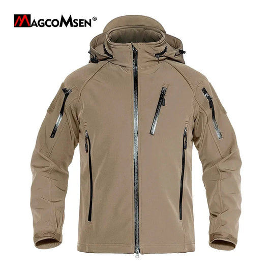 Men's Tactical Jackets Fleece Lining Waterproof Windbreaker Coats Fall Winter Fishing Hiking Hooded Jackets