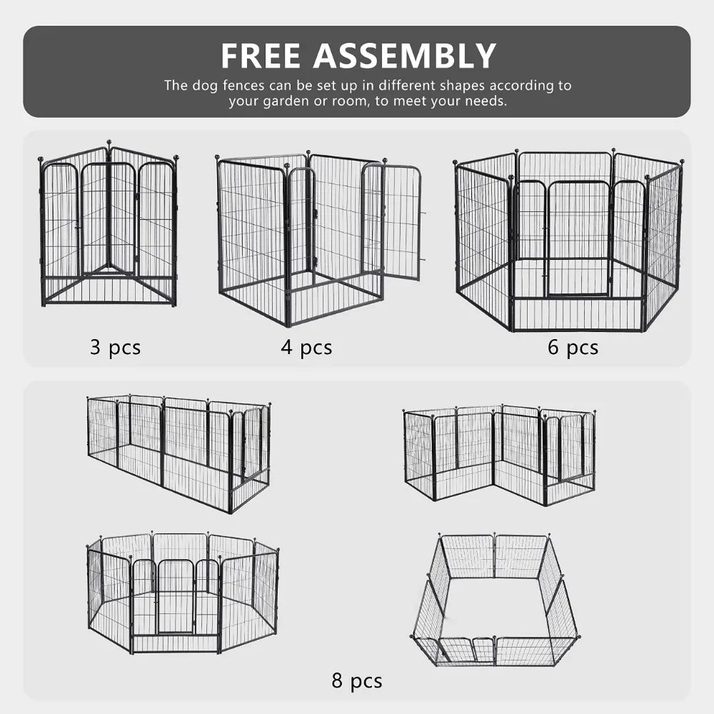 2024 New Dog Playpen 8/16 Panels, Heavy Duty Puppy Playpen, Foldable Dog Fence, Pet Playpen with Door