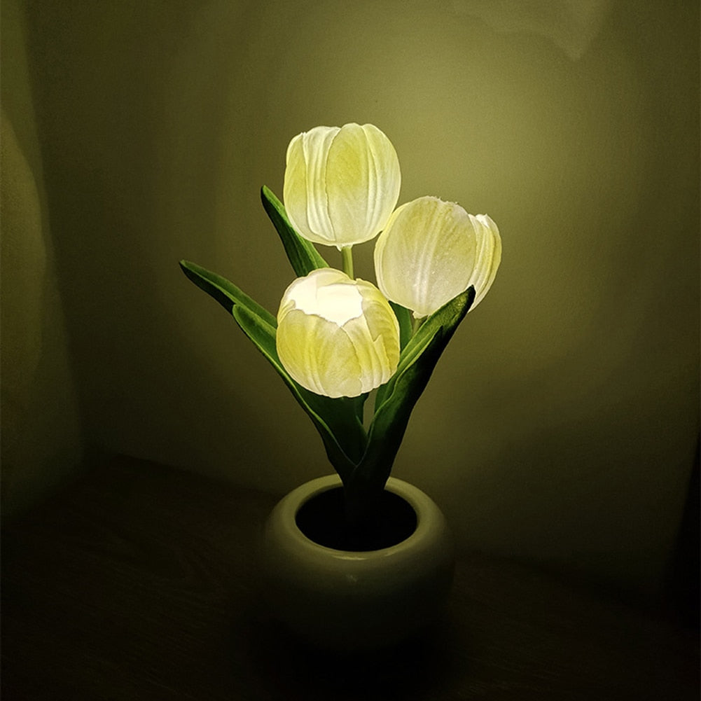 LED Tulip Night Light Flower Flowerpot Potted Plant - justforyoushopping23